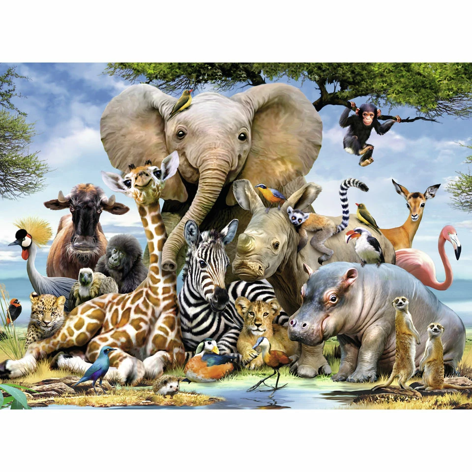 Ravensburger Puzzel Afrikaanse Vrienden - 300 Stukjes 2 Ravensburger Puzzel Afrikaanse Vrienden - 300 Stukjes - Afbeelding 2