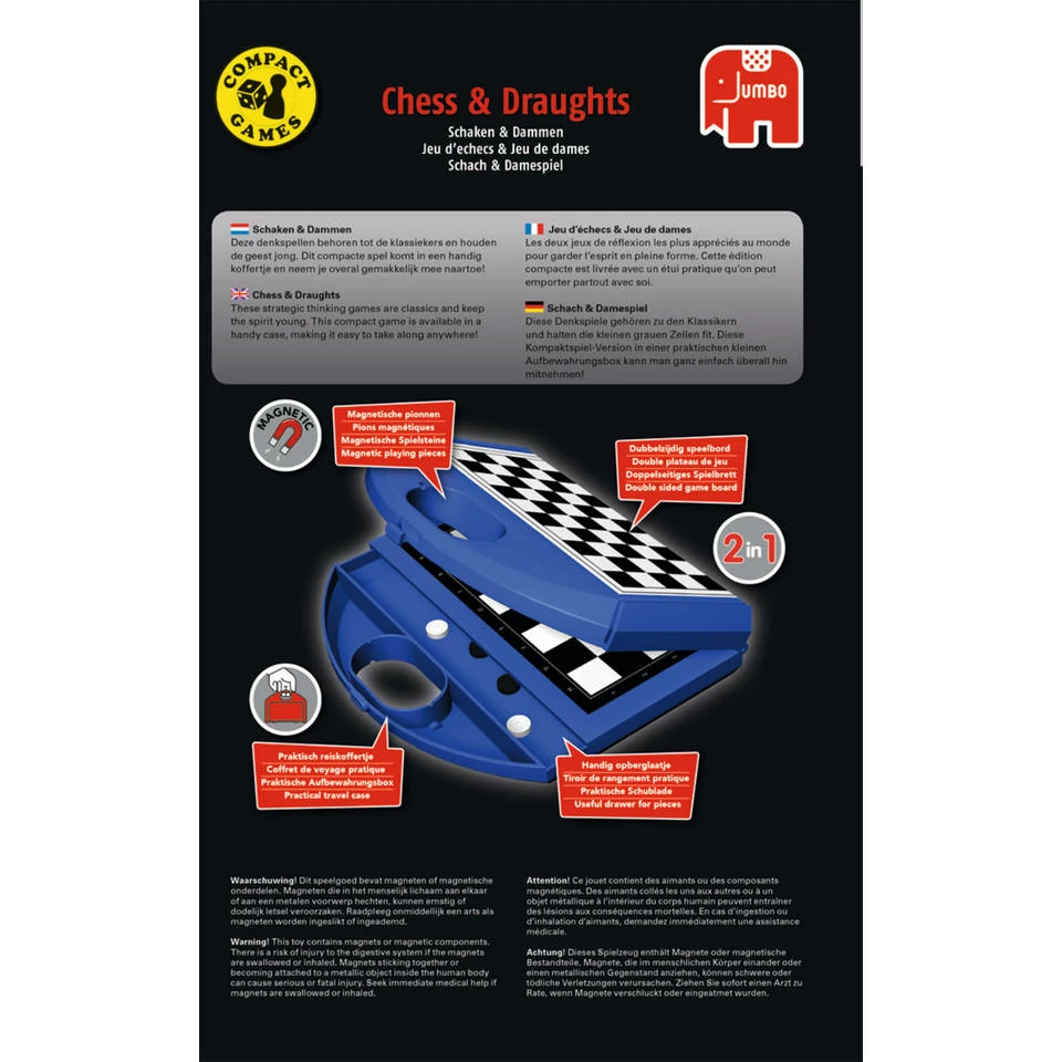 Jumbo Schaken & Dammen Reisspel 6 Jumbo Schaken & Dammen Reisspel - Afbeelding 6