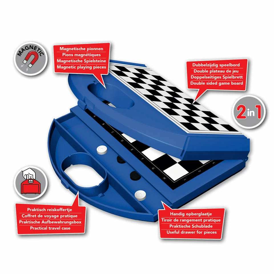 Jumbo Schaken & Dammen Reisspel 4 Jumbo Schaken & Dammen Reisspel - Afbeelding 4
