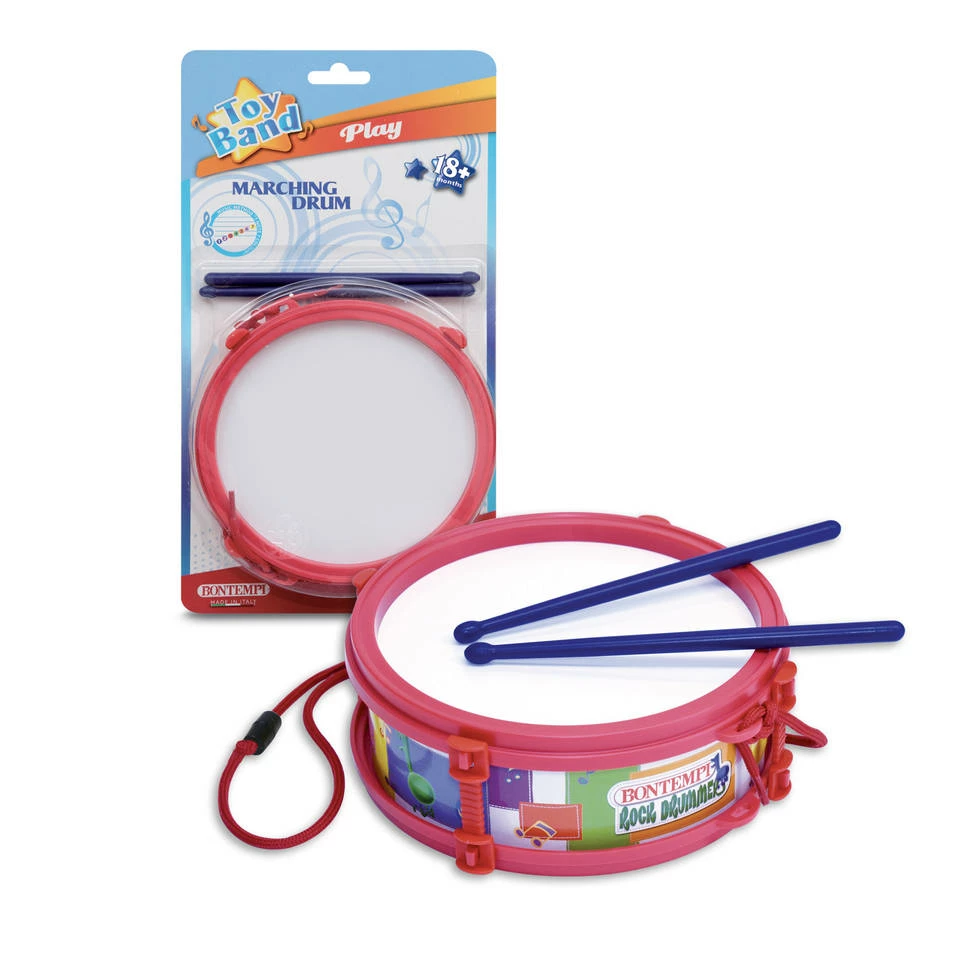 Bontempi Trommel Met Drumstokken - Rood/wit 1 Bontempi Trommel Met Drumstokken - Rood/wit