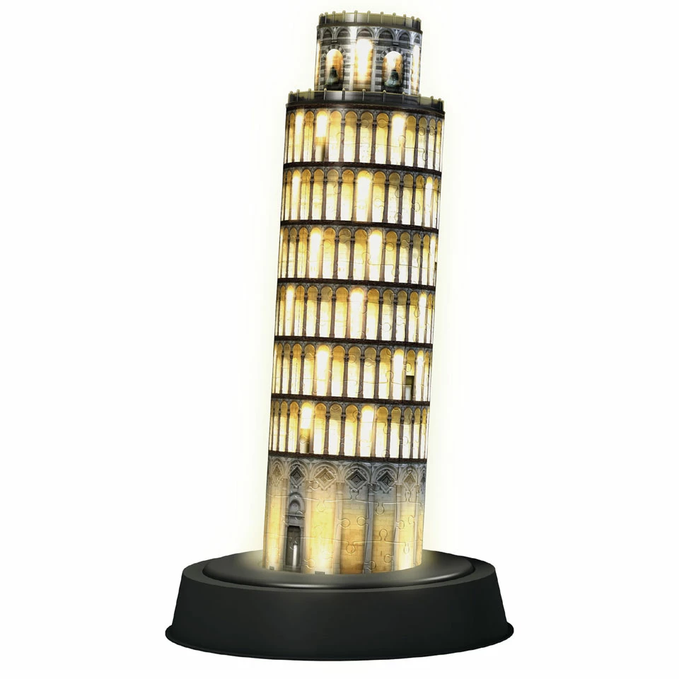 Ravensburger 3D-puzzel Toren Van Pisa Bij Nacht - 216 Stukjes 2 Ravensburger 3D-puzzel Toren Van Pisa Bij Nacht - 216 Stukjes - Afbeelding 2