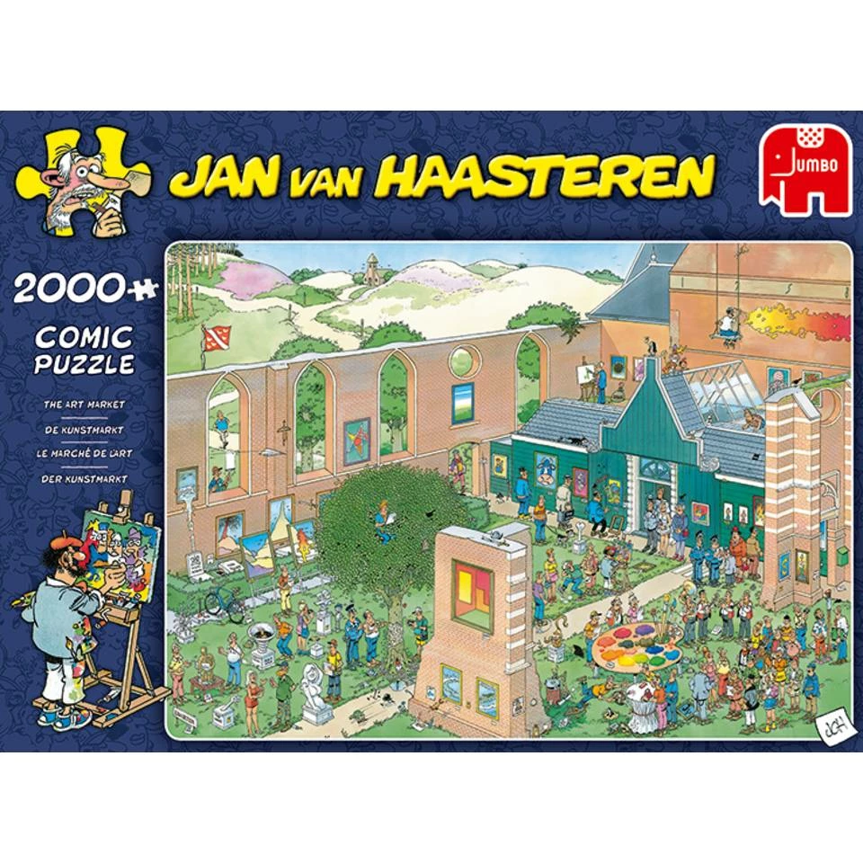 Jumbo Jan Van Haasteren Puzzel De Kunstmarkt - 2000 Stukjes 2 Jumbo Jan Van Haasteren Puzzel De Kunstmarkt - 2000 Stukjes - Afbeelding 2