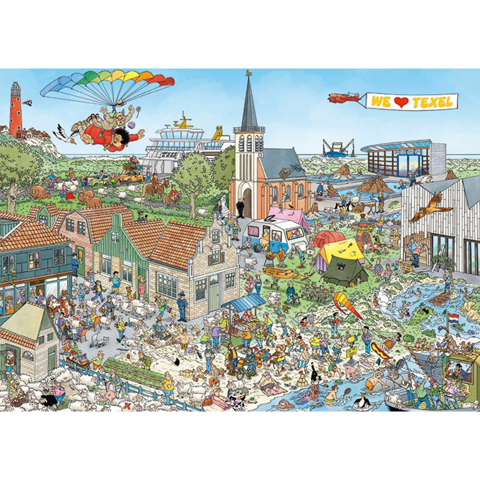 Jumbo Jan Van Haasteren Puzzel Texel - 1000 Stukjes 3 Jumbo Jan Van Haasteren Puzzel Texel - 1000 Stukjes - Afbeelding 3