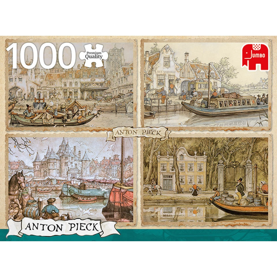 Jumbo Anton Pieck Puzzel Boten In De Gracht - 1000 Stukjes 2 Jumbo Anton Pieck Puzzel Boten In De Gracht - 1000 Stukjes - Afbeelding 2