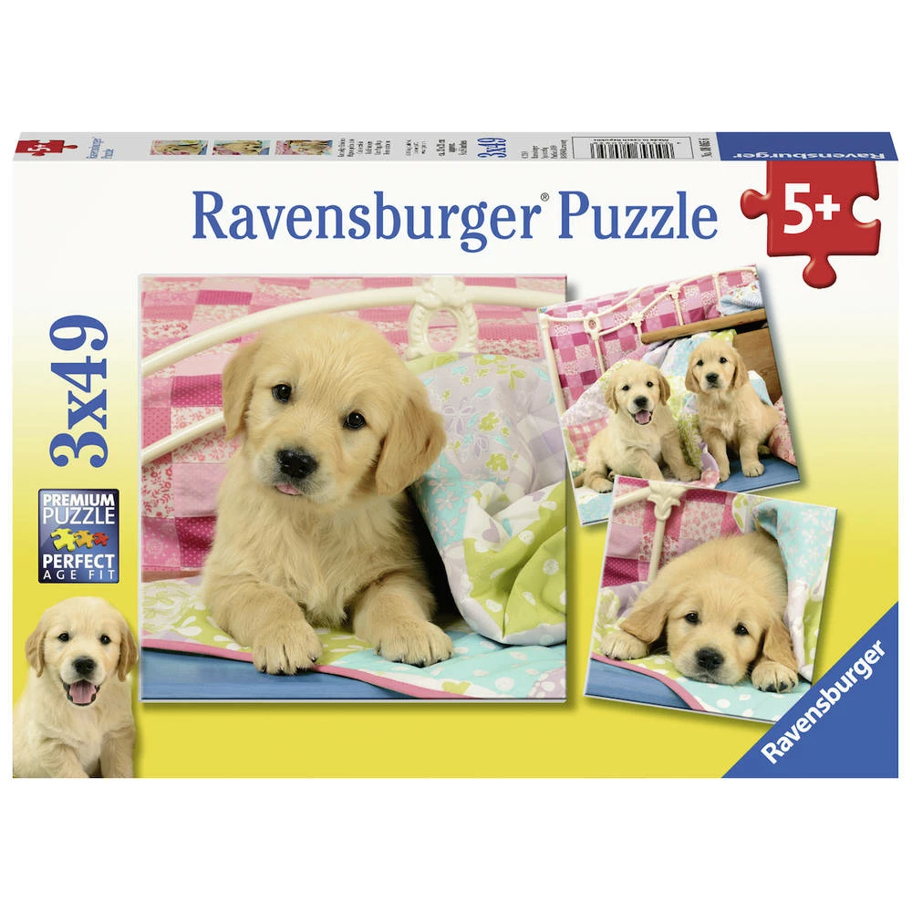 Ravensburger Puzzelset Schattige Hondjes - 3 X 49 Stukjes 1 Ravensburger Puzzelset Schattige Hondjes - 3 X 49 Stukjes