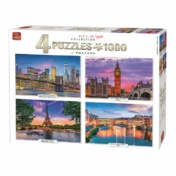 King International Puzzel City At Night - 4 X 1000 Stukjes