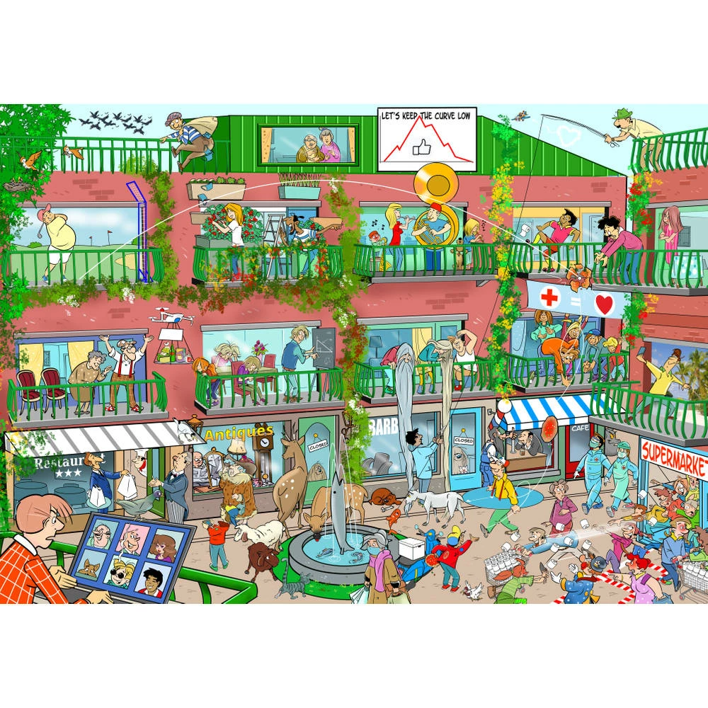 Goliath Wacky World Puzzel Let's Keep The Curve Low - 1000 Stukjes 2 Goliath Wacky World Puzzel Let's Keep The Curve Low - 1000 Stukjes - Afbeelding 2