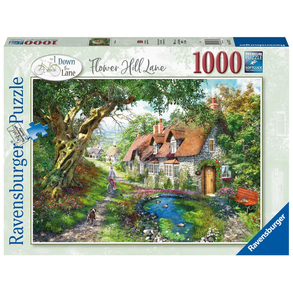 Ravensburger Puzzel Flower Hill Lane - 1000 Stukjes 1 Ravensburger Puzzel Flower Hill Lane - 1000 Stukjes