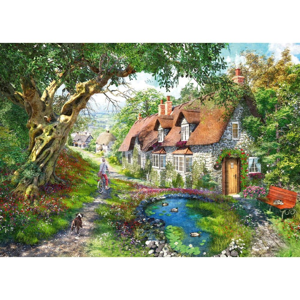 Ravensburger Puzzel Flower Hill Lane - 1000 Stukjes 2 Ravensburger Puzzel Flower Hill Lane - 1000 Stukjes - Afbeelding 2