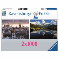 Ravensburger Puzzelset Londen/Life In Mountains - 2 X 1000 Stukjes