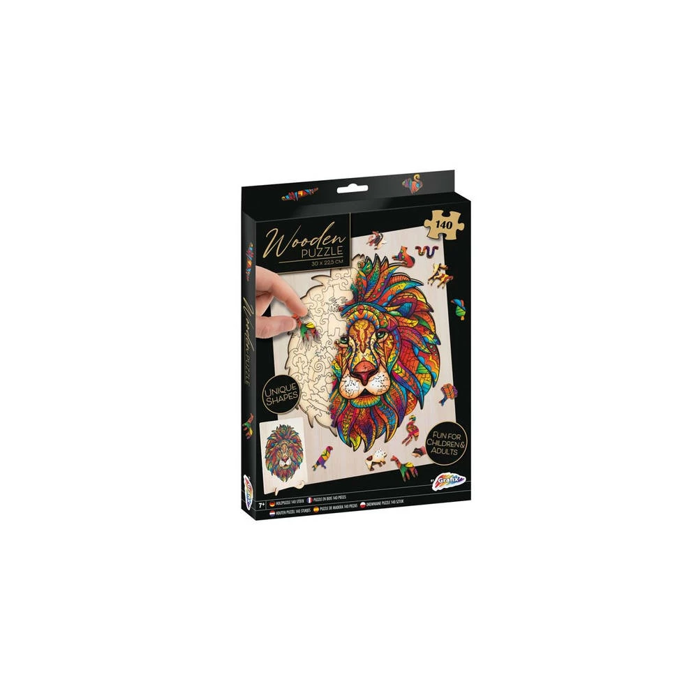 Grafix Houten Puzzel Leeuw - 140 Stukjes 1 Grafix Houten Puzzel Leeuw - 140 Stukjes