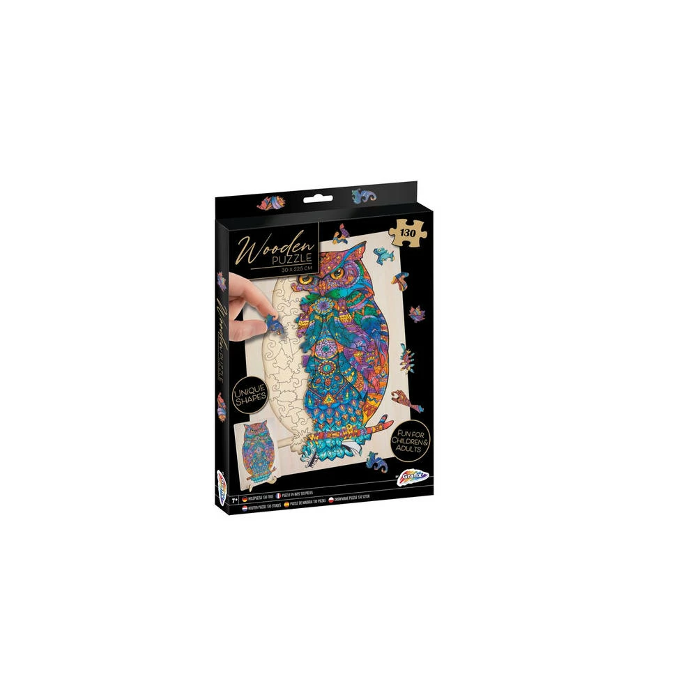 Grafix Houten Puzzel Uil - 130 Stukjes 1 Grafix Houten Puzzel Uil - 130 Stukjes