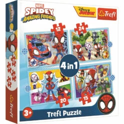 No Brand Trefl 4-in-1 Puzzel Spidey's Team - 12 + 15 + 20 + 24 Stukjes