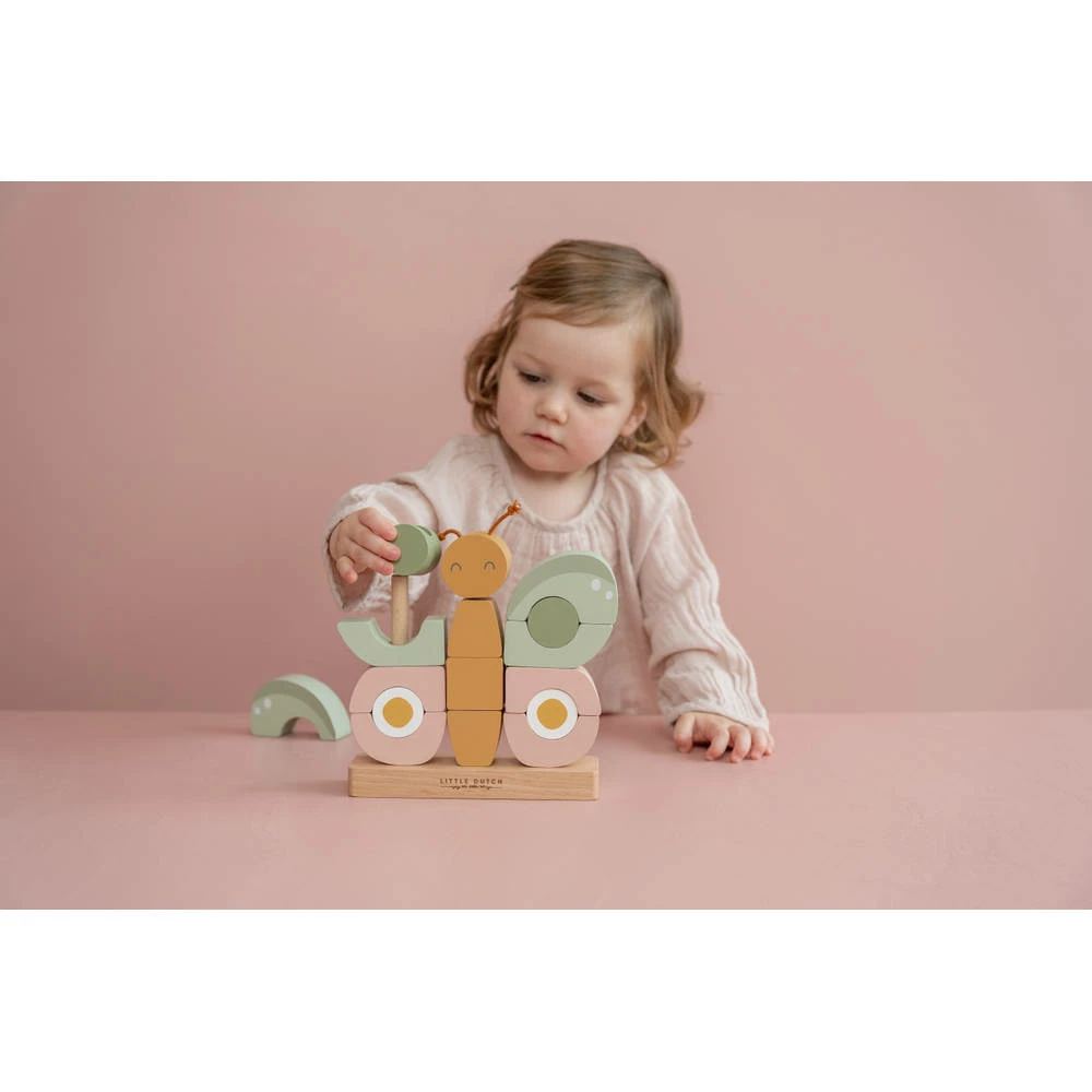 Little Dutch Flowers & Butterflies Stapelblokken Vlinder 2 Little Dutch Flowers & Butterflies Stapelblokken Vlinder - Afbeelding 2