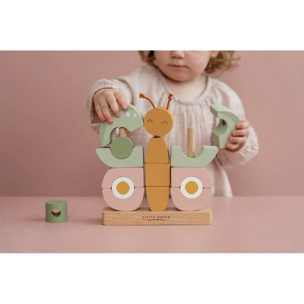 Little Dutch Flowers & Butterflies Stapelblokken Vlinder 6 Little Dutch Flowers & Butterflies Stapelblokken Vlinder - Afbeelding 6