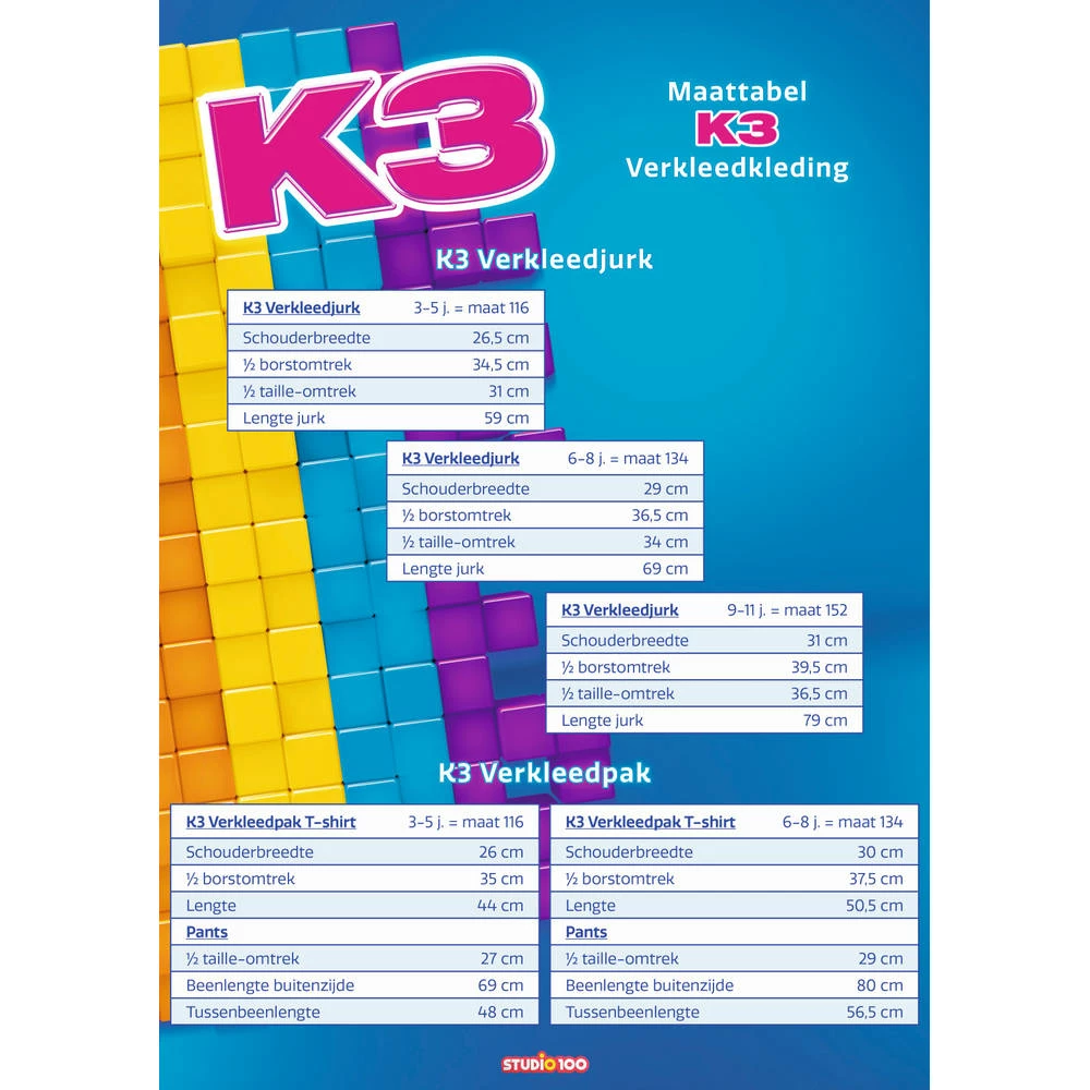 K3 Verkleedjurk – 6/8 Jaar - Maat 134 4 K3 Verkleedjurk – 6/8 Jaar - Maat 134 - Afbeelding 4