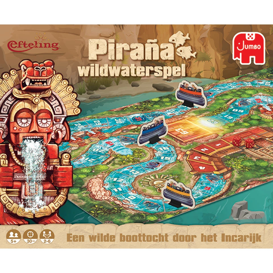 Jumbo Efteling Ganzenbord Pirana Wildwaterspel 2 Jumbo Efteling Ganzenbord Pirana Wildwaterspel - Afbeelding 2