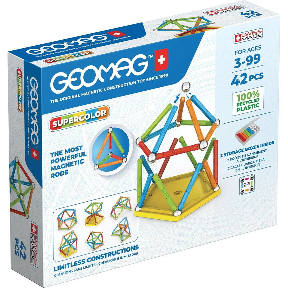 Geomag Super Color Recycled Bouwset - 42 Stukjes 1 Geomag Super Color Recycled Bouwset - 42 Stukjes