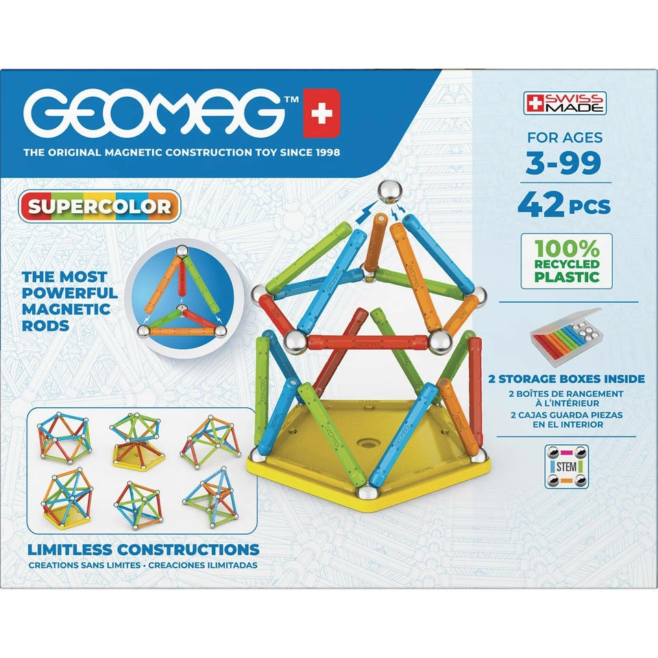 Geomag Super Color Recycled Bouwset - 42 Stukjes 6 Geomag Super Color Recycled Bouwset - 42 Stukjes - Afbeelding 6