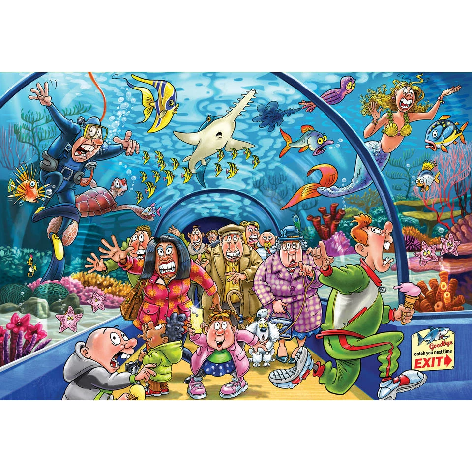 Jumbo Wasgij Original 43 Puzzel Aquarium Antics - 1000 Stukjes 3 Jumbo Wasgij Original 43 Puzzel Aquarium Antics - 1000 Stukjes - Afbeelding 3