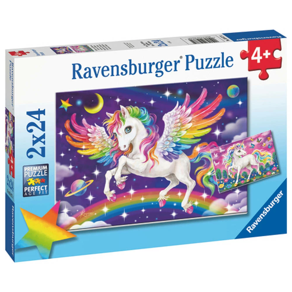 Ravensburger Puzzel Unicorn & Pegasus - 2 X 24 Stukjes 1 Ravensburger Puzzel Unicorn & Pegasus - 2 X 24 Stukjes
