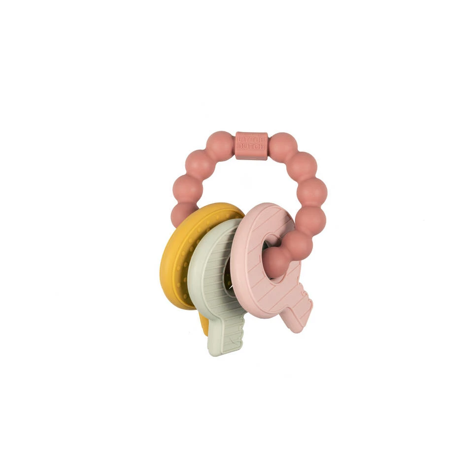 Little Dutch Sleutelbos Bijtspeeltje - Roze 2 Little Dutch Sleutelbos Bijtspeeltje - Roze - Afbeelding 2