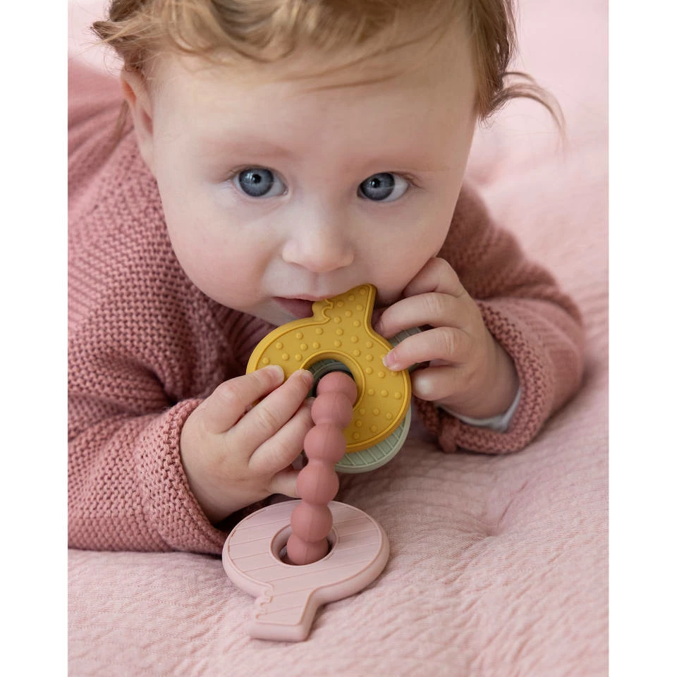 Little Dutch Sleutelbos Bijtspeeltje - Roze 3 Little Dutch Sleutelbos Bijtspeeltje - Roze - Afbeelding 3