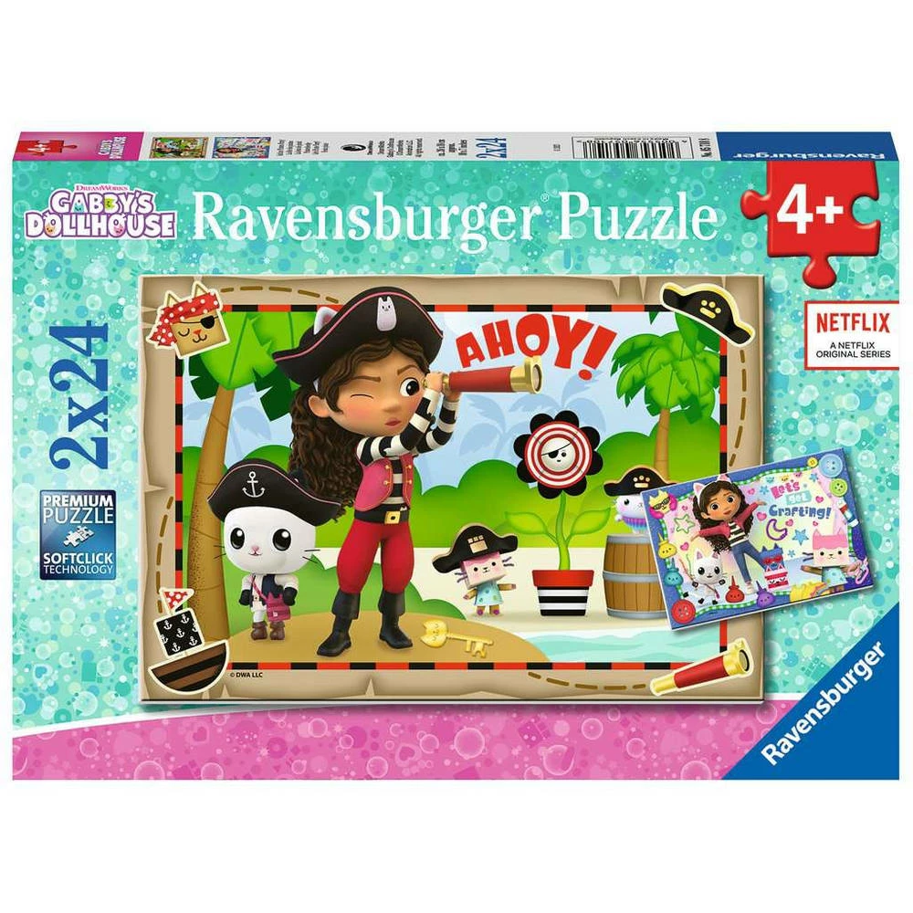 Ravensburger Puzzel Gabby's Poppenhuis - 2 X 24 Stukjes 1 Ravensburger Puzzel Gabby's Poppenhuis - 2 X 24 Stukjes