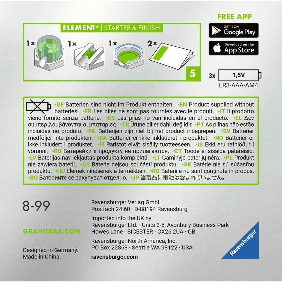 Ravensburger GraviTrax Power Element Start Finish Knikkerbaan 4 Ravensburger GraviTrax Power Element Start Finish Knikkerbaan - Afbeelding 4