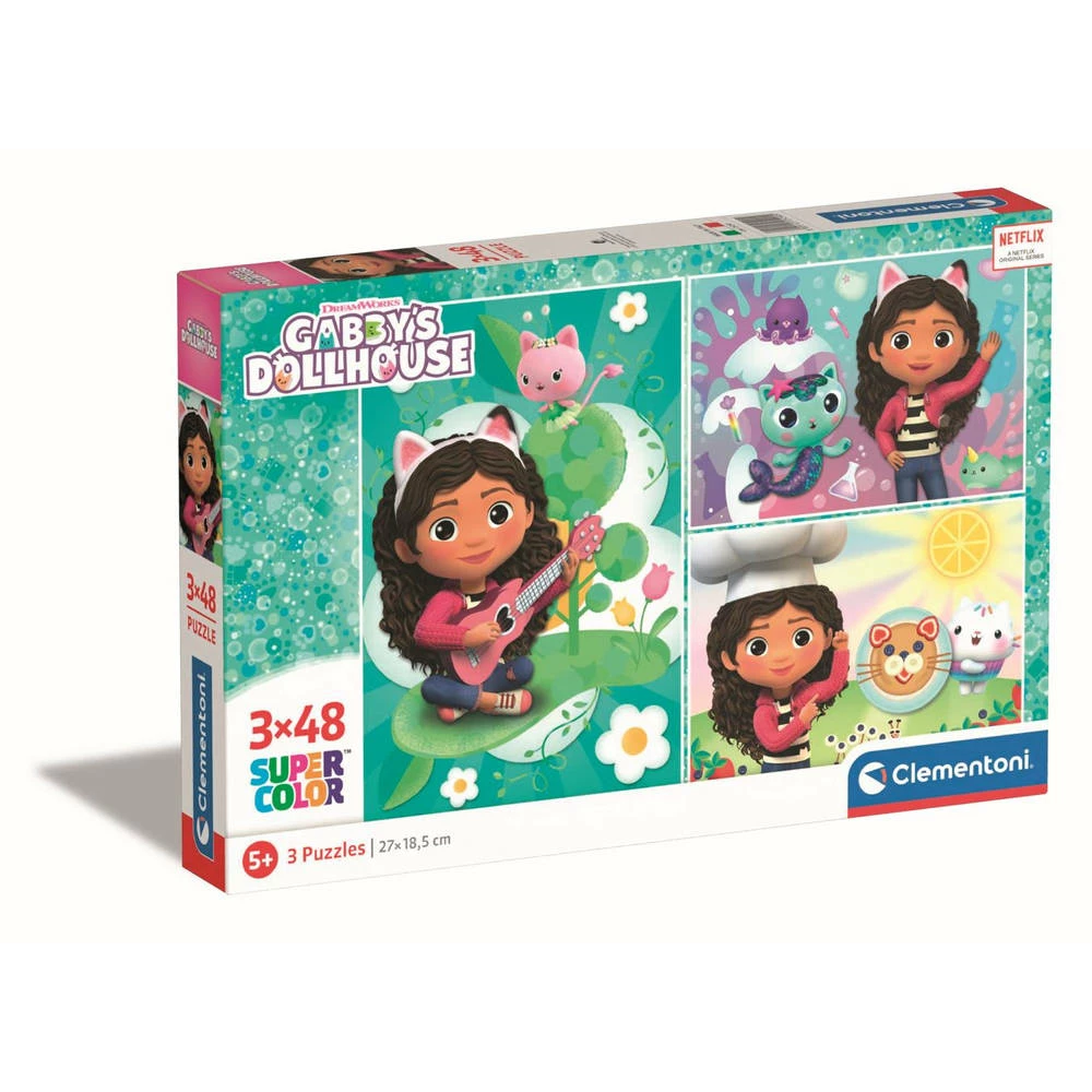 Clementoni Gabby’s Poppenhuis Super Color Puzzelset Park - 3 X 48 Stukjes 1 Clementoni Gabby’s Poppenhuis Super Color Puzzelset Park - 3 X 48 Stukjes