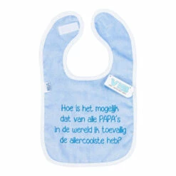 No Brand VIB Papa Allercoolste Slabbetje - Blauw/wit