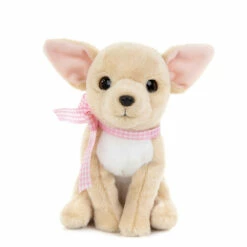 No Brand Studio Pets Pinkie Knuffelhond Met Strik - 16 Cm