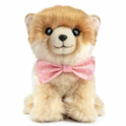 No Brand Studio Pets PomPom Knuffelhond Met Strik - 23 Cm