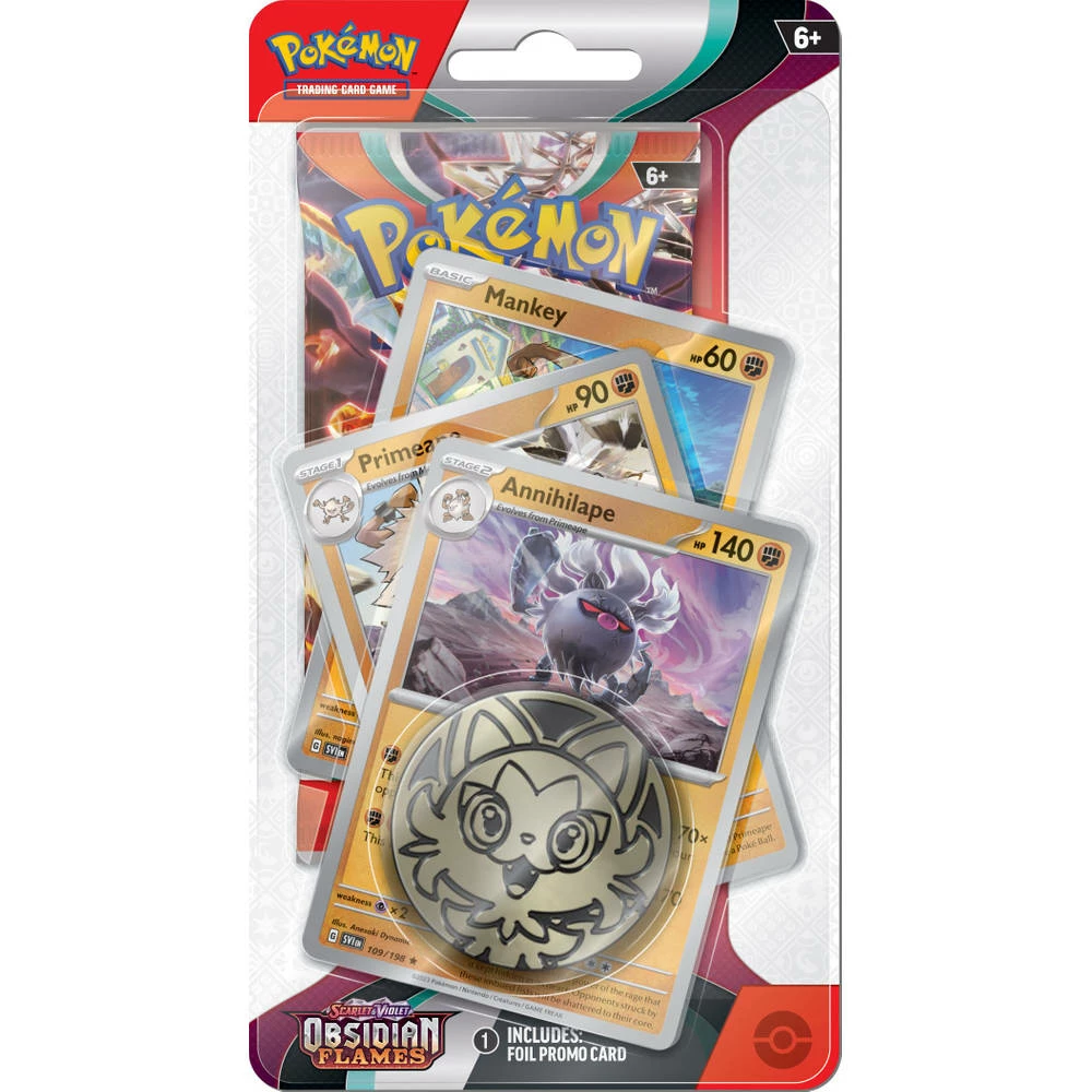ASMODEE Pokémon TCG Scarlet & Violet Obsidian Flames Premium Checklane Blister Annihilape 1 ASMODEE Pokémon TCG Scarlet & Violet Obsidian Flames Premium Checklane Blister Annihilape