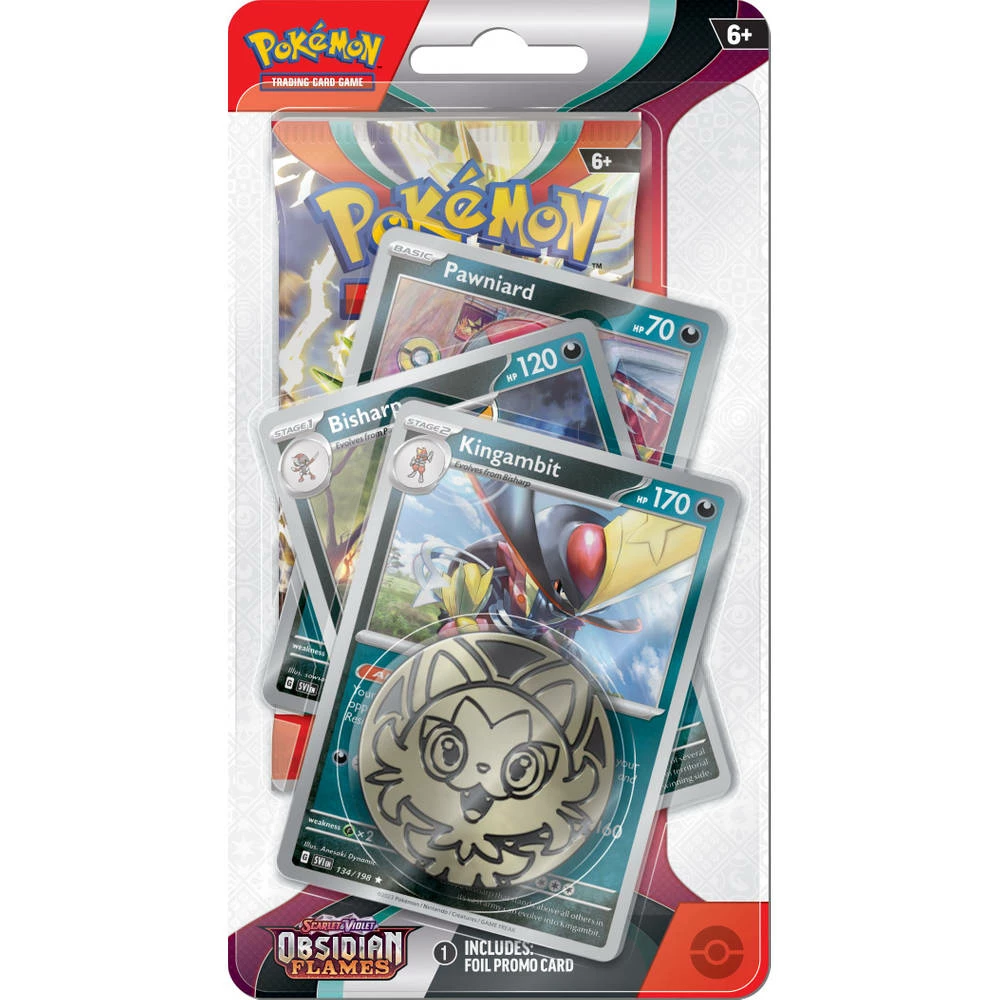 ASMODEE Pokémon TCG Scarlet & Violet Obsidian Flames Premium Checklane Blister Kingambit 1 ASMODEE Pokémon TCG Scarlet & Violet Obsidian Flames Premium Checklane Blister Kingambit